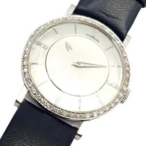Vintage Longines 18k White Gold Diamond Bezel Manual Wind Mystery Dial Watch